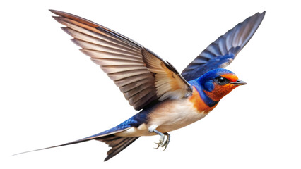 Fototapeta premium swallow-in-flight--barn-swallow-flying isolated on white background