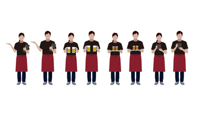 居酒屋店員　ポーズ　セット