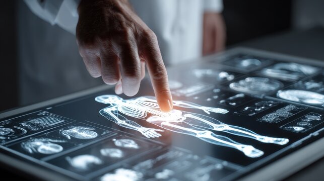 Advanced Medical Imaging Technology Displaying Human Anatomy on Digital Screen for Healthcare and Education Purposes