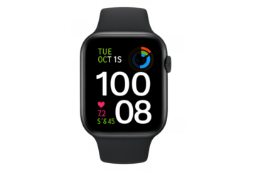 Smartwatch displaying health monitoring and fitness activity