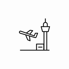 airplane airport tower icon sign vector