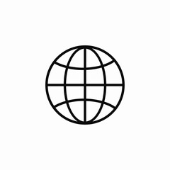 classic gridded globe icon sign vector