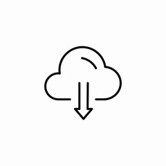cloud storage download icon sign vector