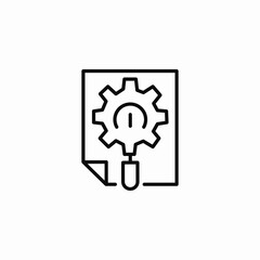 document gear process info icon sign vector