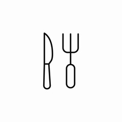 knife fork utensils icon sign vector