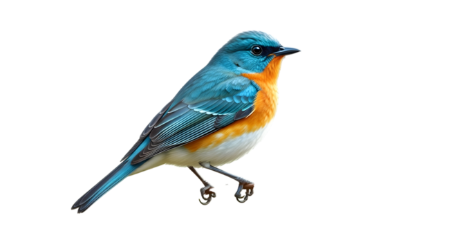 Vibrant blue bird illustration for nature themes, branding, and cheerful design
