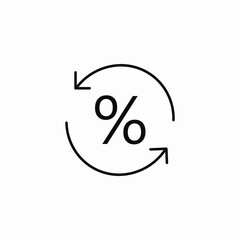 repeating percent cycle icon sign vector