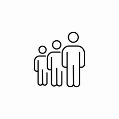 three people standing icon sign vector