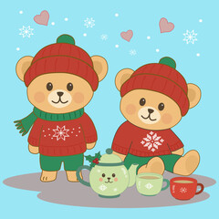 Chirstmas bears picnic