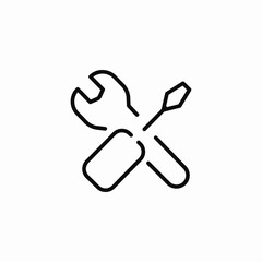 wrench screwdriver crossed icon sign vector