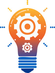 Innovation and Idea Mechanism Concept with Light Bulb and Gears Illustration - Generated by AI