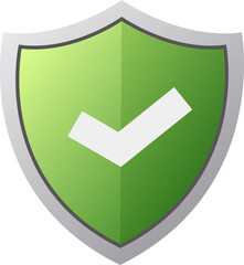 Green Security Shield with White Checkmark Icon - Verified Protection Symbol - Generated by AI