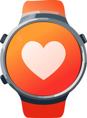 Close-up of Smartwatch Displaying Heart Rate Monitor Icon for Health Tracking - Generated by AI
