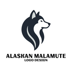 Alaskan Malamute Vector Logo Design