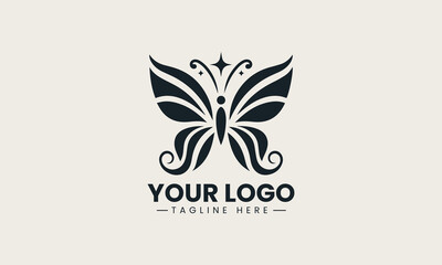 Creative butterfly and star logo representing harmony and imagination in elegant vector illustration