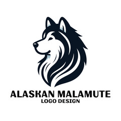 Alaskan Malamute Vector Logo Design