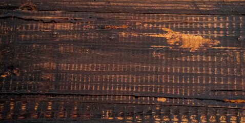 Close-up of textured dark wood panel with a rustic finish.