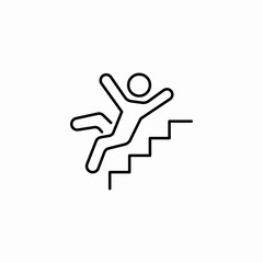 accident falling downstairs icon sign vector