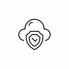 cloud data protection icon sign vector