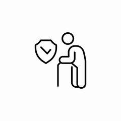 elder care shield icon sign vector