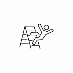 falling off ladder icon sign vector