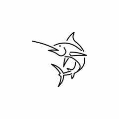 fast sword marlin icon sign vector