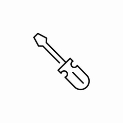 flathead screwdriver tool icon sign vector