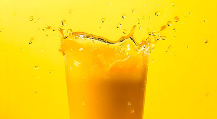 Refreshing Orange Juice Splash - Healthy Summer Beverage 