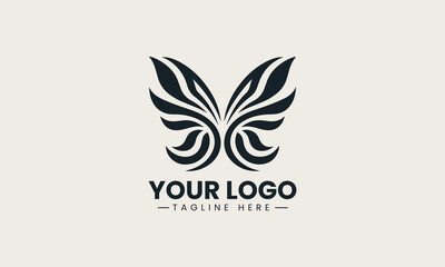Fototapeta premium Iconic butterfly logo representing freedom and elegance in minimalist modern vector illustration design