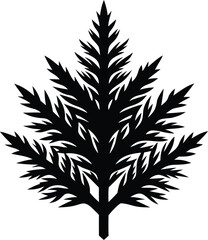 cedar branch icon silhouette vector illustration