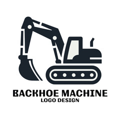 Backhoe Machine Vector Logo Design