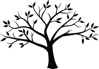 tree branch silhouette vector illustration