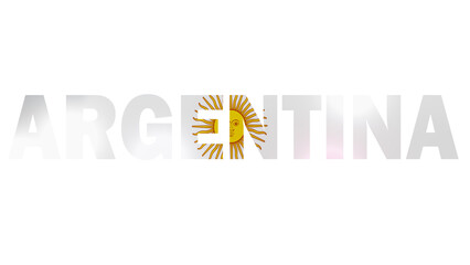 Argentina Text With Flag Isolated On Transparent PNG Background