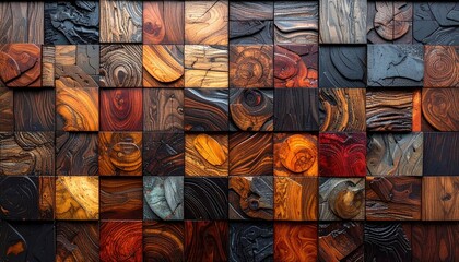 Wood block textures in square array
