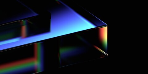 Naklejka na ściany i meble Abstract iridescent background design, 3d render