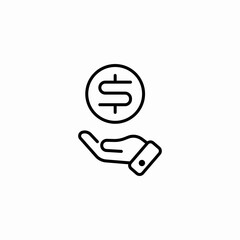 hand receive money icon sign vector