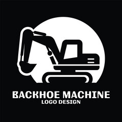Backhoe Machine Vector Logo Design