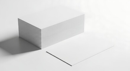 A professional mockup of a stack of blank business cards and a single card, isolated on a white surface for corporate branding