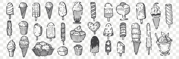 Assorted ice cream sketches collection