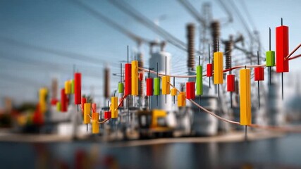 Power Grid and Financial Data: The image shows the harmonious intertwining of technological infrastructure and financial analysis. Highlighting the intersection of energy and economics. - Powered by Adobe