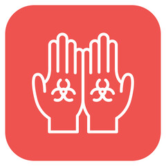 Fototapeta premium Contaminated Hands icon vector image. Can be used for Infectious Diseases.