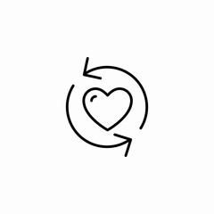 reciprocal love arrows icon sign vector