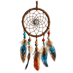 Intricate dreamcatcher with feathers and bead details