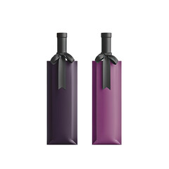 Two wrapped wine bottles with bows, dark isolated background