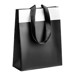 Black bag, white top, black straps, crisp, isolated object
