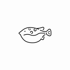 spotted pufferfish swimming icon sign vector