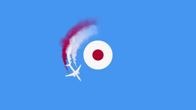 Japan Airplain Circle Smoke Colors Japan Flag Loading Transparent