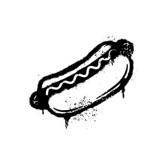 Fototapeta premium Illustration of hotdog food with graffiti art on a white background