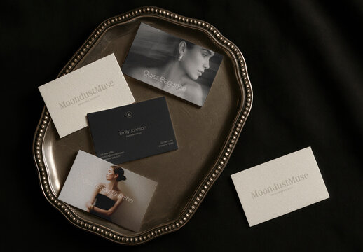 Elegant Business Card Display Mockup PSD