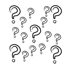 hand-drawn question mark pattern